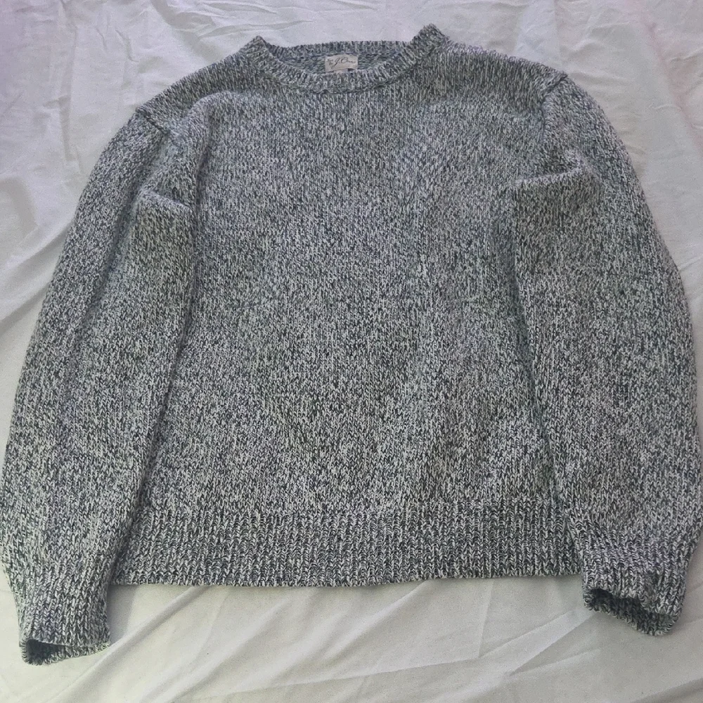 J. Crew Green and White Crewneck Sweater - Picture 2 of 10